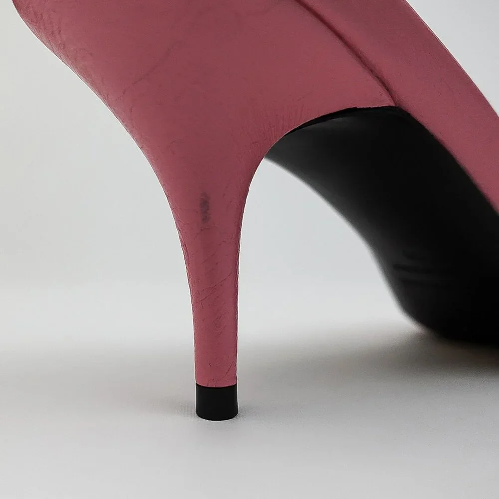 Balenciaga Sweet Pink Silver Detail Le Cagole Kitten Heel Sandals - EU 39/US 8 - Picture 9 of 11